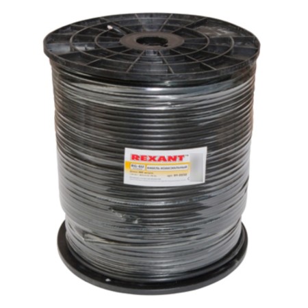 Bay Cabake Koaxial RG-6U, 75om, Cu/Al/Cu, 64%, 305m, Outdoor, Black Rexant-1