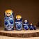 Doll "gzhel", blue dress, 5 puppet, 15 cm