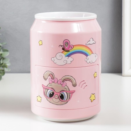 Pigpine Plastic "Bank. Bunny" code castle, sound aa pink 14x21 cm-2