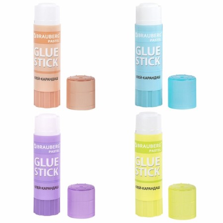 PVP 15 g glue Brauberg Pastel, 4pcs, blister 271250-8