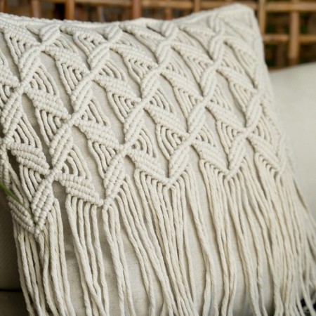Decorative pillow "Fes", size 45x45 cm, gray color