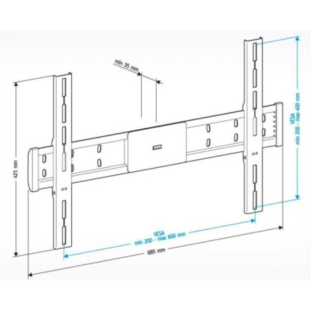 Holder LCD-F6608, up to 45 kg, 42-65 ", wall, fixed, black-1