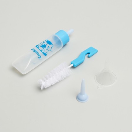 Set for feeding: a bottle of 30 ml, 2 nipples, funnel, brush, blue-1