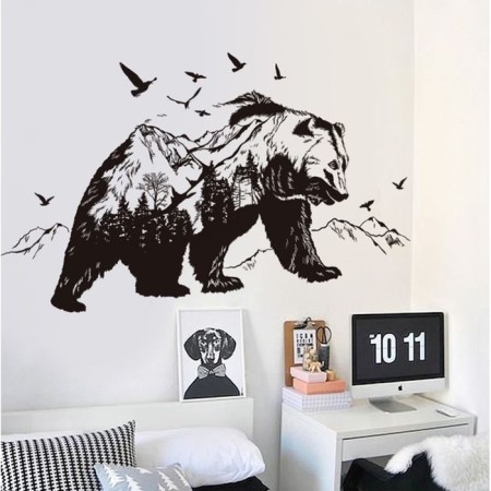 Interior plastic sticker "Bear - Taiga King" 60x90 cm