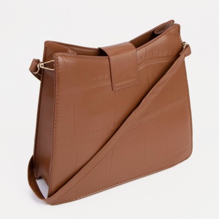 Cross-Bodi bag, Magnet, long belt, light brown color-1