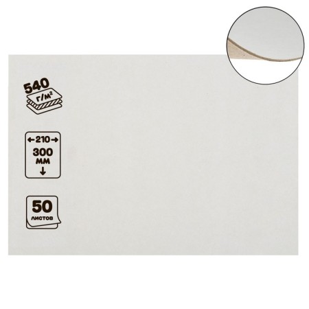 Binding cardboard (shelter) 0.9 mm, 21 x 30 cm, 540 g/m², white
