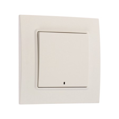 Tot Elegant switch, 10 a, 1 cl., With backlight, hidden, white-1