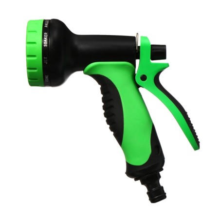 Pistol-sprayer, 10 modes, under connector, plastic, Greengo