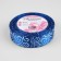 Satiner tape "Pattern", 25 mm × 23 ± 1 m, white color/blue No. 040