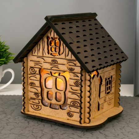 Salt lamp with Dimmer "DOM" Wooden, 1x15W E14, 1-1.3 kg, 16x16x16cm