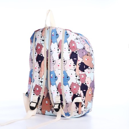 School backpack from textiles on a zipper, 3 pockets, pencil case, color colorful color-5