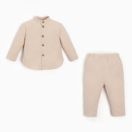 Set for a boy (shirt, trousers) minku beige color, height 86-92
