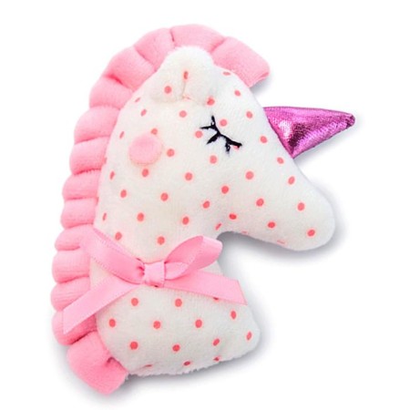 Soft toy "Bunny mi with a pink pillow - unicorn", 23 cm-3