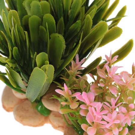 Aquarium artificial aquarium plant on a stone stand, 14 x 11 x 7 cm-4