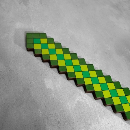 Wooden souvenir "Sword", 19.5x56.5x1.2 cm, pixel, green-2