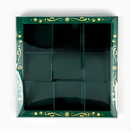 Box for 9 sweets with cells "New Year's fairy tale", 14.5 x 14.5 x 3 cm, New Year-2