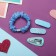 Hair set "Toliman" 4 pcs (1 elastic band-6 cm, 3 invisible- 5 cm) blue