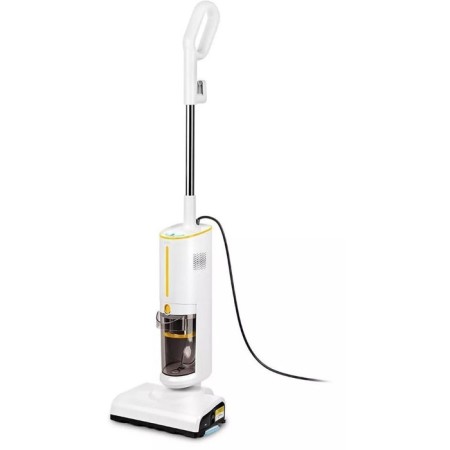 Vacuum cleaner 2 in 1 KT-5157-1, vertical, steam, 1000 watts, 1.2 l, heating 30 seconds, white and yellow
