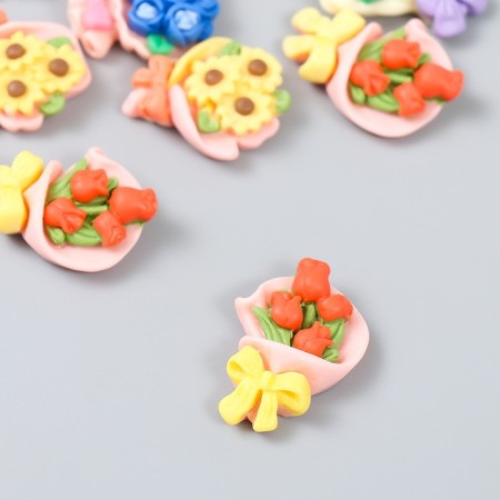 Decor for creativity plastic "Bouquet of flowers" set 10 pcs mix-1
