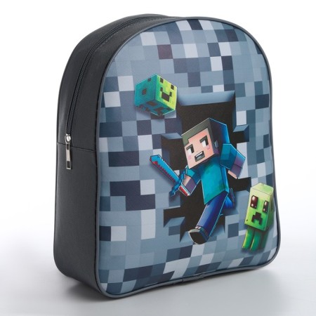 Baby backpack for a boy Textile "Pixels", 28x24.5x8 cm-1