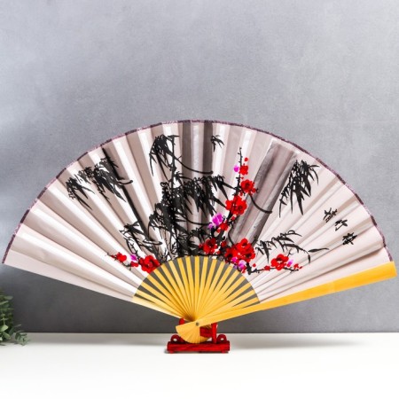 Fan bamboo, textile h = 50 cm "bamboo" white