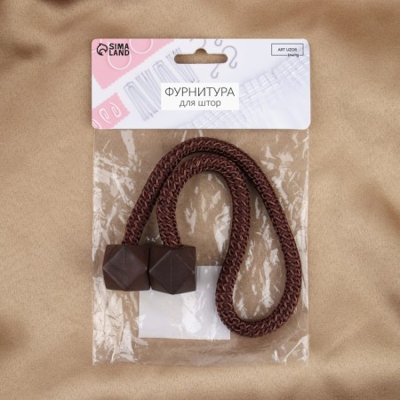 Picked up for curtains "pebbles", d = 3 × 51 cm, dark brown color-4