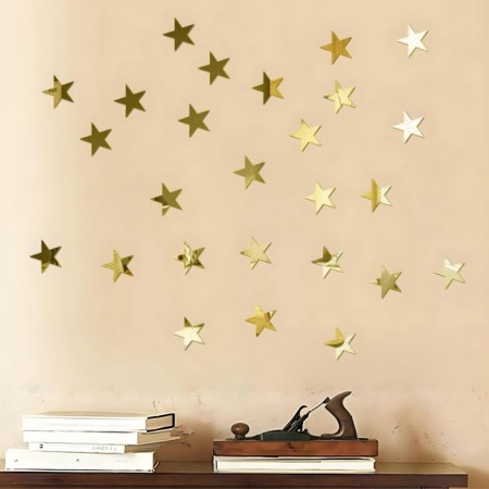 Interior stickers "stars", mirror, decor on the wall, set 50 pcs, pcs 5 x 5 cm-2