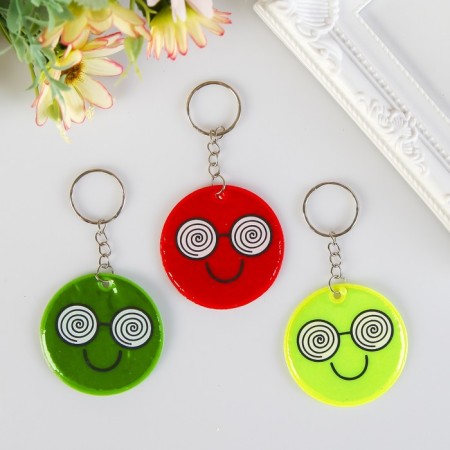 Browler plastic reflective "smile with glasses" mix 5x5 cm-2