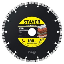 Диск алмазный STAYER 3660-180_z02, 7 х 2.2 мм, d = 22.2 мм, 180 мм