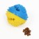 The ball under the treats is embossed, tpr, 7 cm, yellow-blue