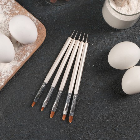 A set of confectionery brushes for decoration "Crystal", 5 pcs