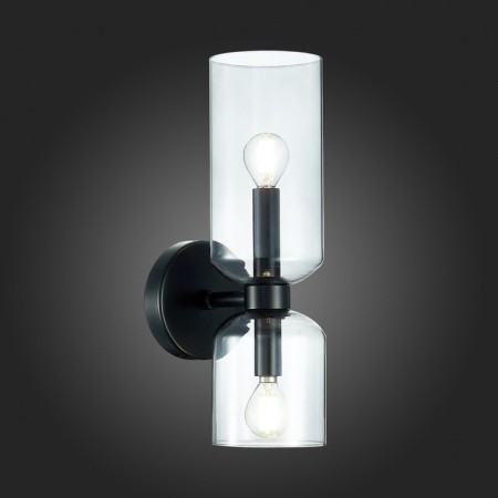 Sconces st. SL1180.401.02. Treviso. 2x40 watts, E14, 12x36 cm, black color-2