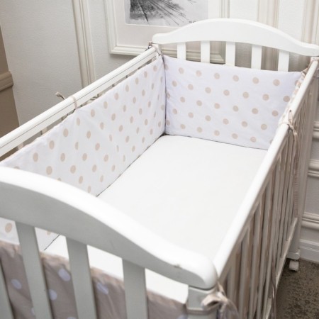Board into the crib "peas", size 120x35 cm - 2 pcs, 60x35 cm - 2pcs, beige color-4