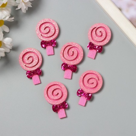 Decor for the creativity of felt lords "Lollipop" pink 4.5x2.8 cm-2