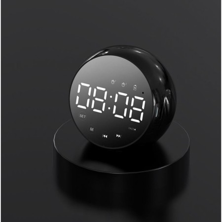 Clock - Electronic desk alarm clock: column, Bluetooth, TF card, 8 x 8.5 cm, USB