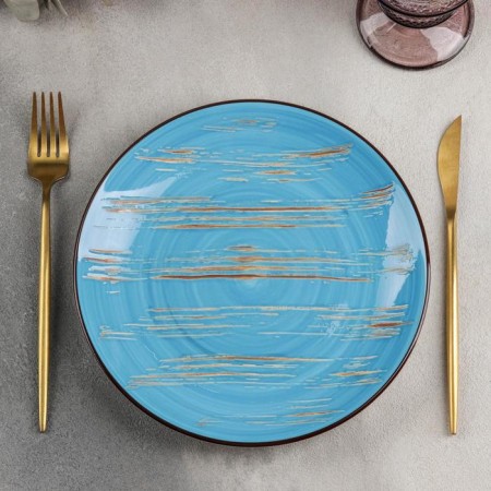 Porcelain dining Porcelain Wilmax Scratch, D = 22.5 cm, blue color