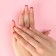 Follow nails "Love", 24 pcs, adhesive plates, square shape, glossy pink/red color