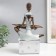 Souvenir Polystone stand "African" silver circles 20x12x30 cm