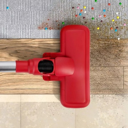 Vacuum cleaner KitFort KT-5239, vertical, 600 watts, 0.8 l, red-white-8