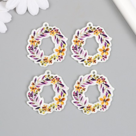 Decor for the work of acrylic "Flower Wreath" 0.2x3.8x4.3 cm-2