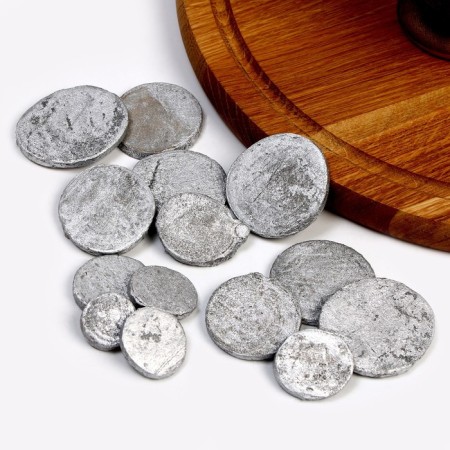 Decor made of wood “SPILA” silver, set 55 g, size: from 2 to 10 cm-1
