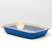 The toilet is rounded with a mesh of 33.5 x 25 x 6 cm, beige/blue