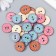 Buttons wood for creativity 2 punctures "patterned" set 25 pcs 2x2 cm