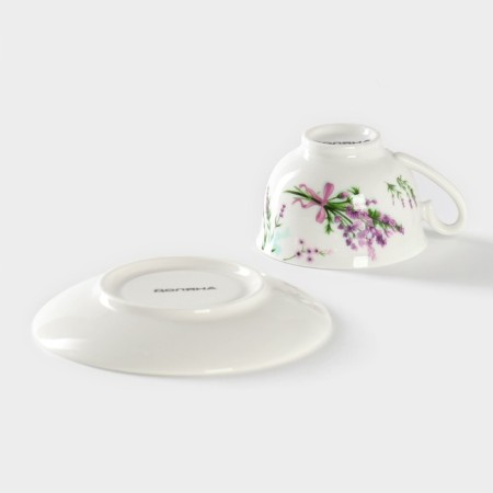 Coffee steam porcelain shade “Lavender”, 2 objects: a cup 80 ml, a saucer d = 11.4 cm, white color-3