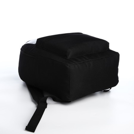 Youth backpack from textiles on the zipper "Anime", pocket, black color-4