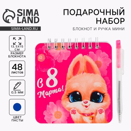 The set "for the sweetest" 13.5 x 15 cm: notebook 48 sheets and pen Plastic