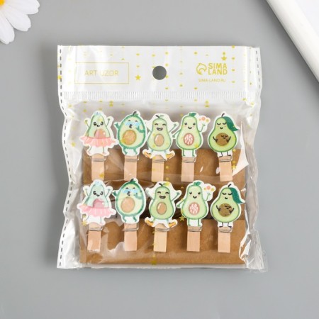 Decor for creativity tree "Procedic. Avocado and dancing" set of 10 pcs 3.9x2.3x1.2 cm-4