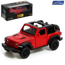 Metal jeep wrangler, 1:32, inertia, matte red color