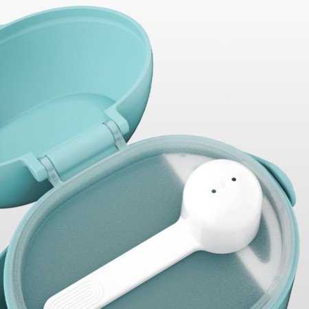 Container for storing baby food 450 ml., With a spoon, blue color-12