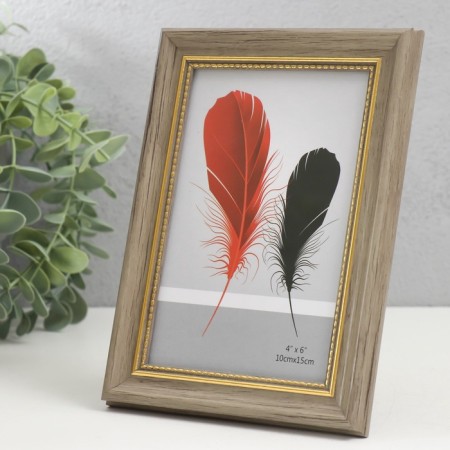 Photo frame plastic 10x15 cm "Eco-style with a gold frame" 17.8x12.8 cm-2